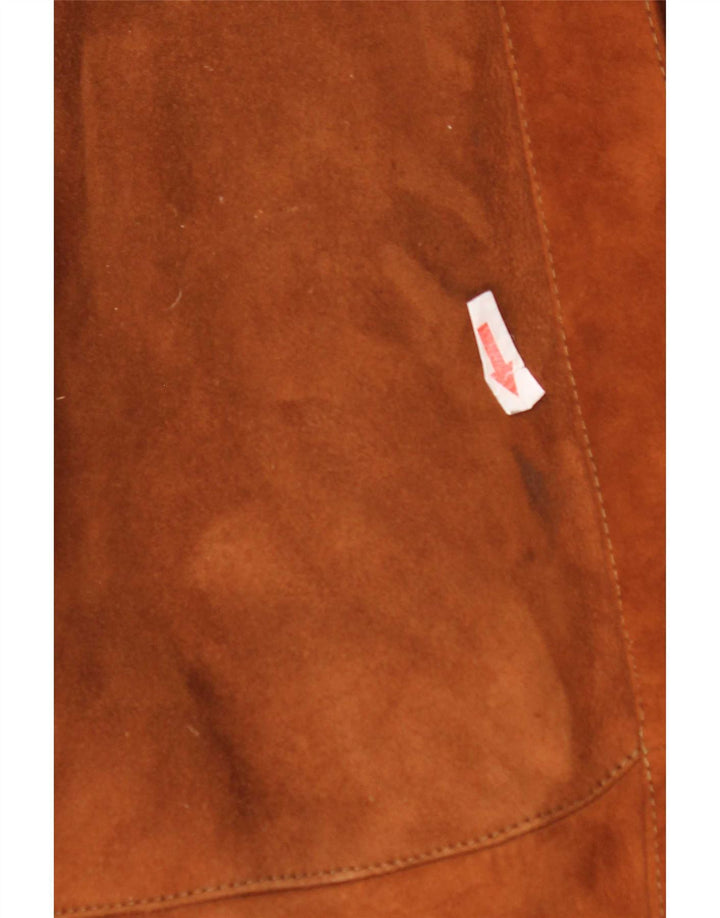 Vintage Damen Shearling Mantel mit lockerer Passform IT 44 Mittelbraun