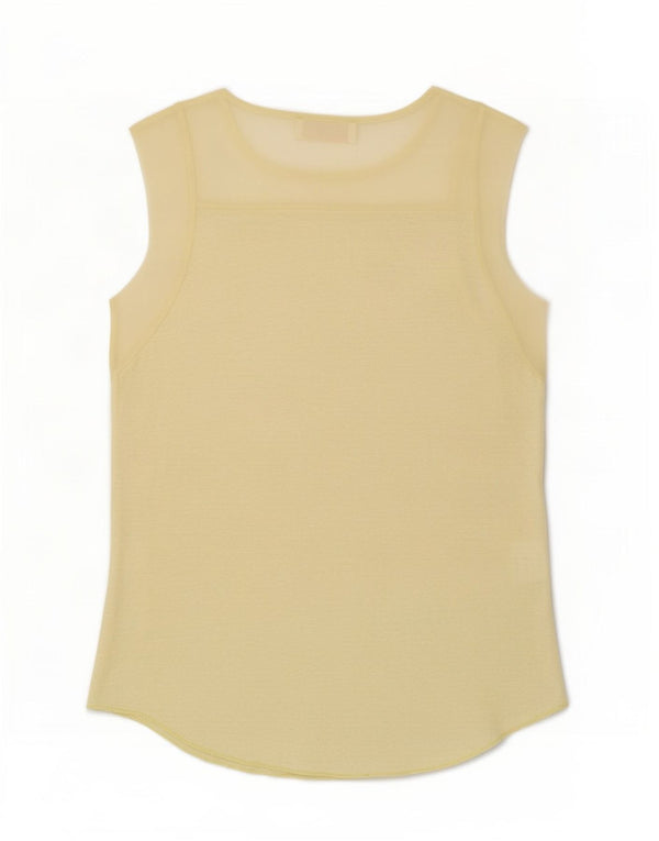 Zara Damen Weste Top UK 10 Small Gelb meliert