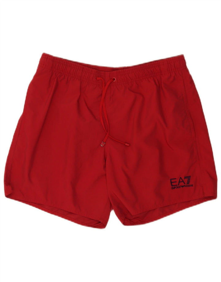 Emporio Armani Herren Badeshorts IT 48 Mittelrotes Polyester