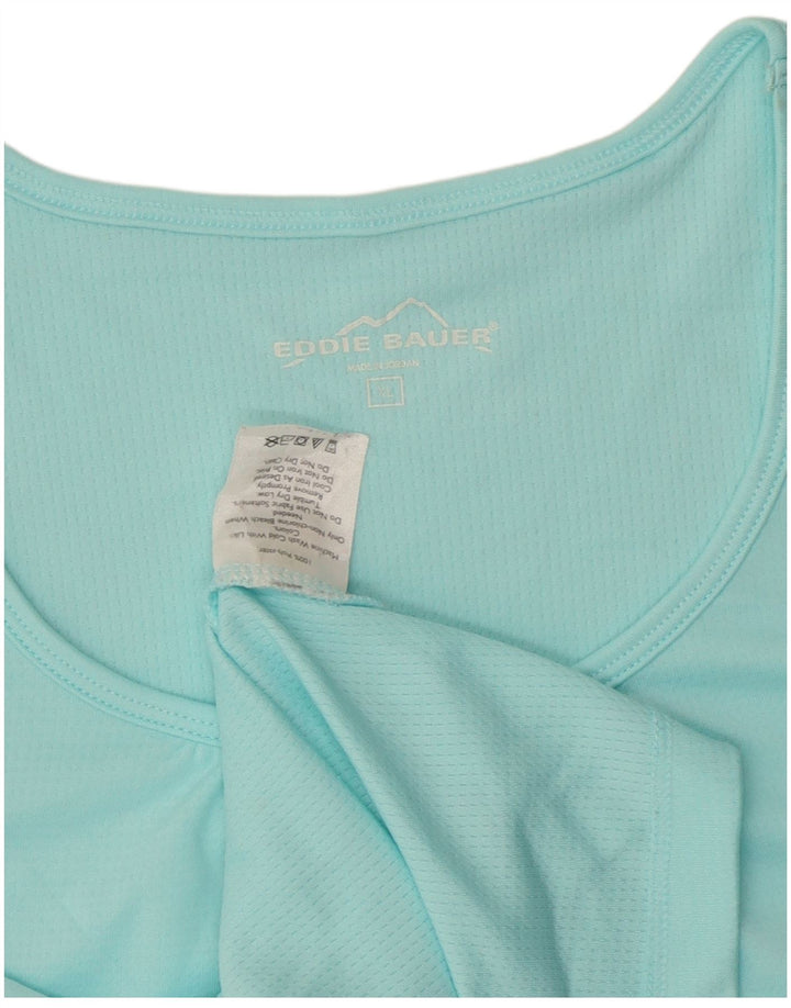 EDDIE BAUER Damen T-Shirt Top UK 18 XL Blau Polyester