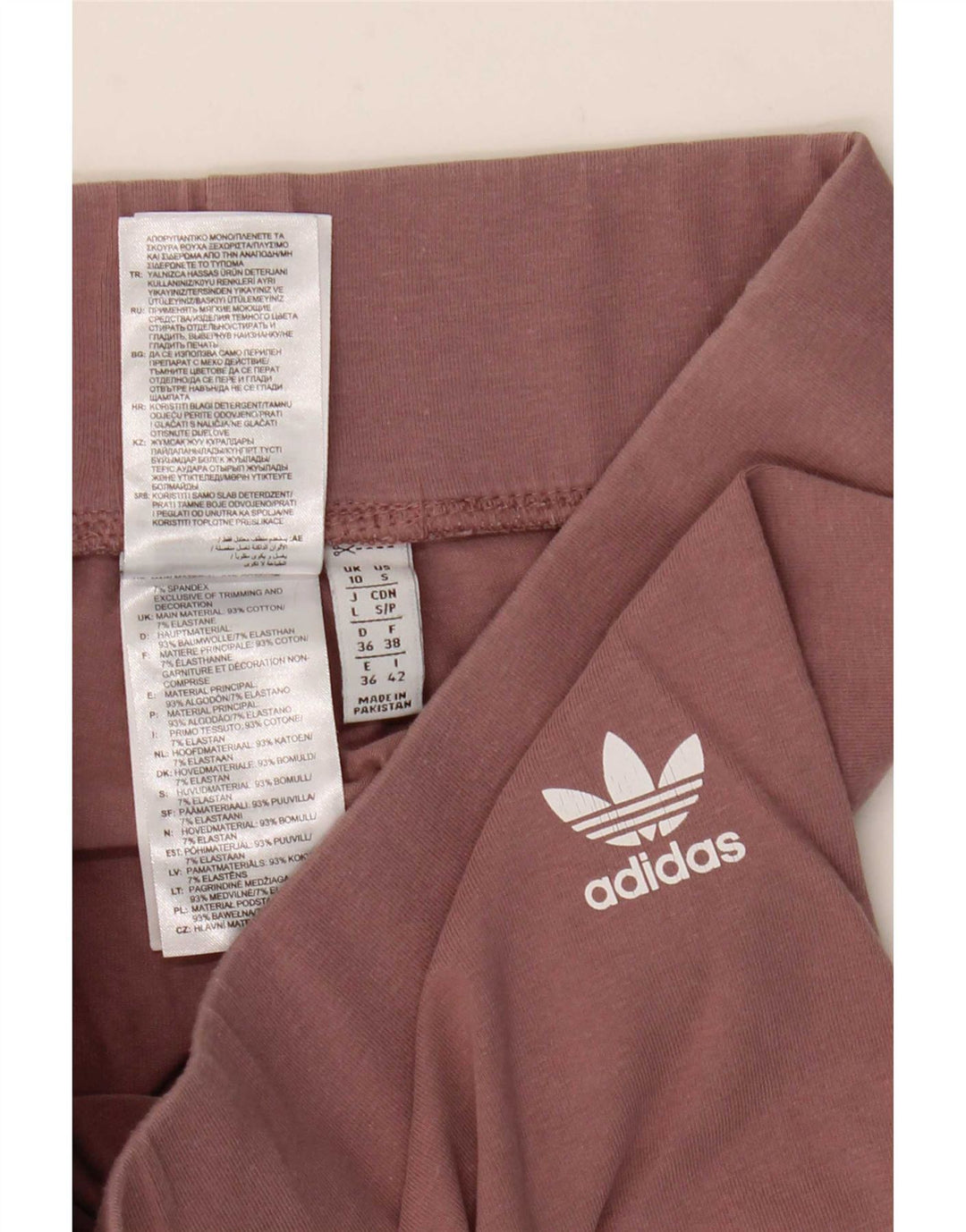 Adidas Damen Leggings UK 10 Small Braune Baumwolle