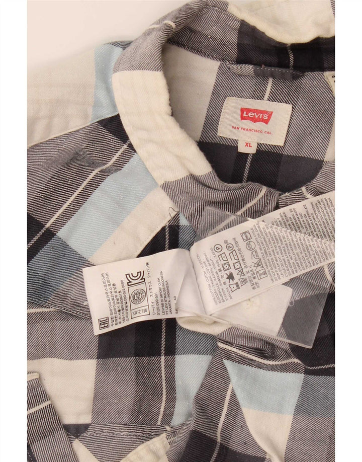 Levi's Herrenhemd XL, grau kariert, Baumwolle