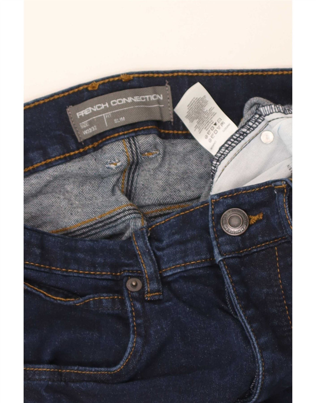 French Connection Slim-Jeans für Herren, W32, L24, marineblau, Baumwolle