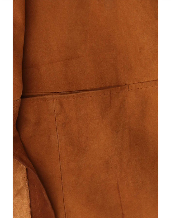 Vintage Damen Übergroßer Ledermantel UK 20 2XL Braunes Leder