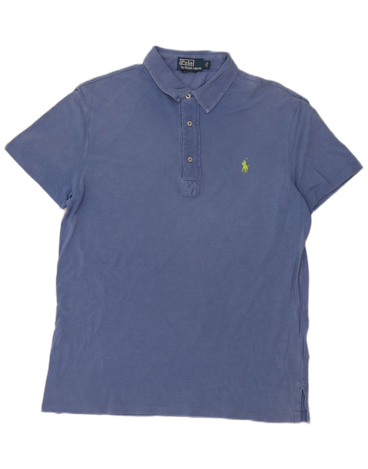 POLO RALPH LAUREN Herren-Poloshirt aus mittelblauer Baumwolle
