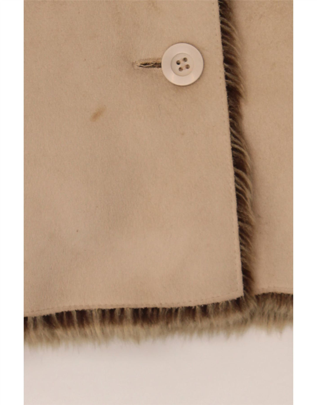 DAVID BARRY Womens Sherpa Jacket UK 20 2XL Beige Vintage David Barry and Second-Hand David Barry from Messina Hembry 