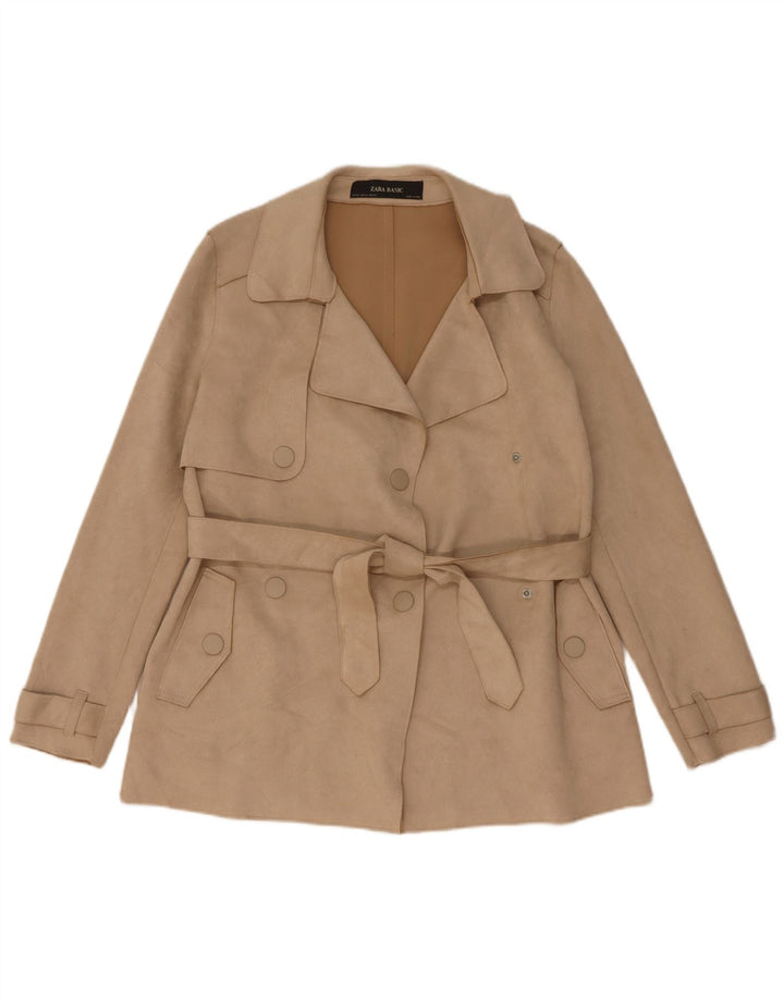 Zara Damen Trenchcoat UK 6 XS Beige Polyester