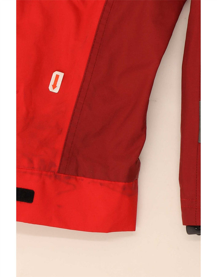 McKinley Damen-Regenjacke mit Kapuze, EU 40, mittelrotes Colourblock-Polyamid