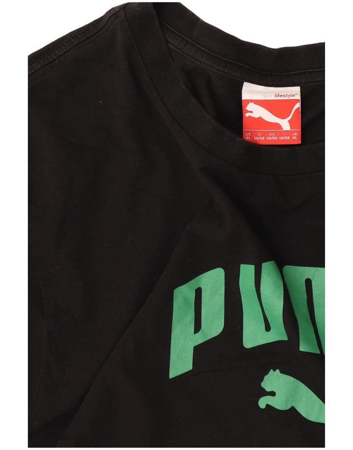 Puma Herren Grafik T-Shirt Top XL Schwarz