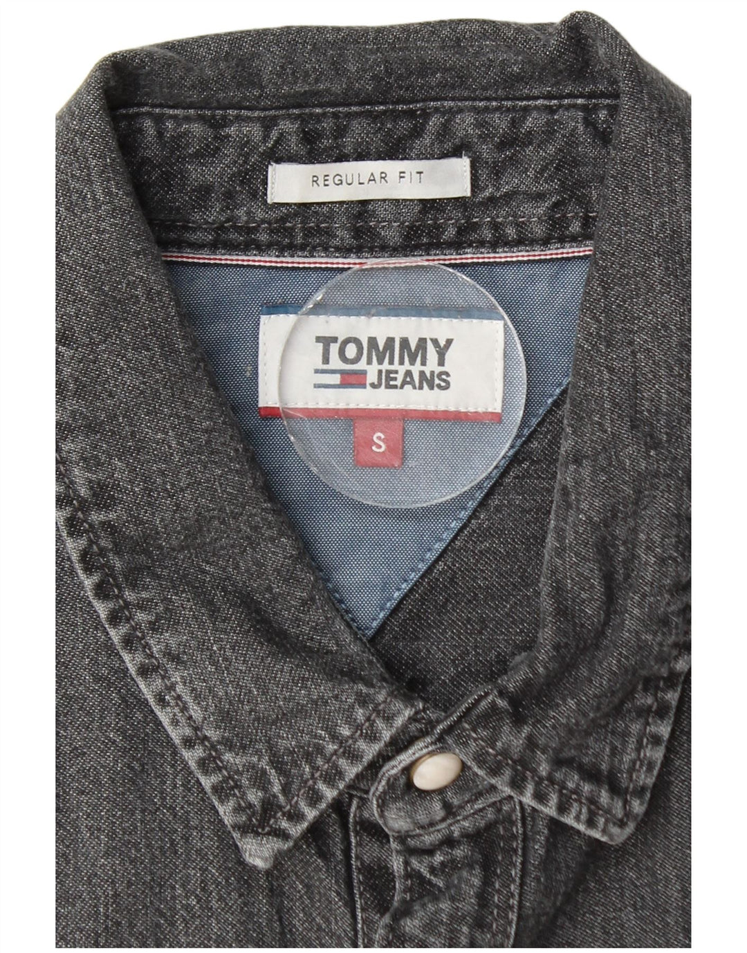 Tommy Hilfiger Herren-Jeanshemd mit normaler Passform, kleine graue Baumwolle