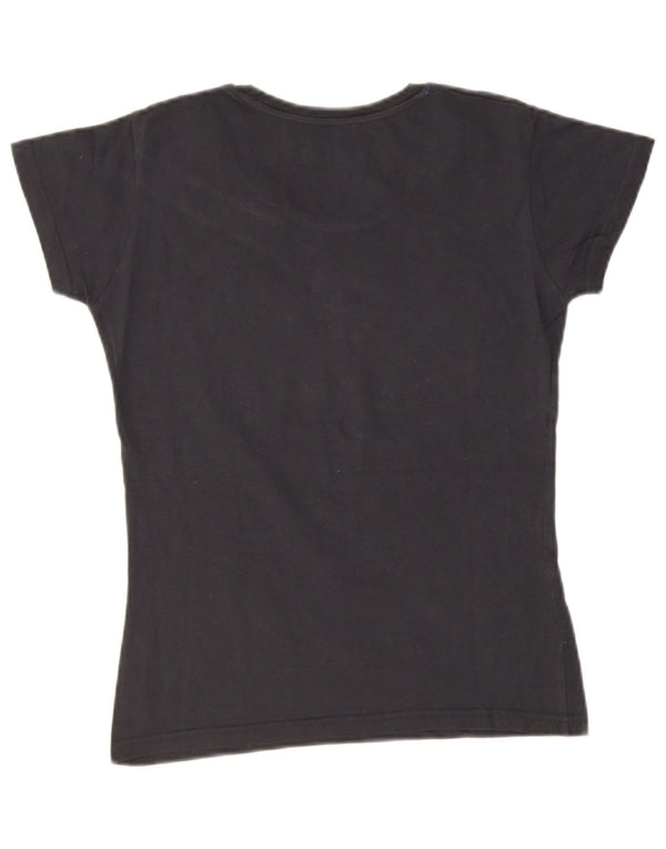 Hard Rock Cafe Damen Lissabon Grafik T-Shirt Top UK 10 Small Grau Baumwolle