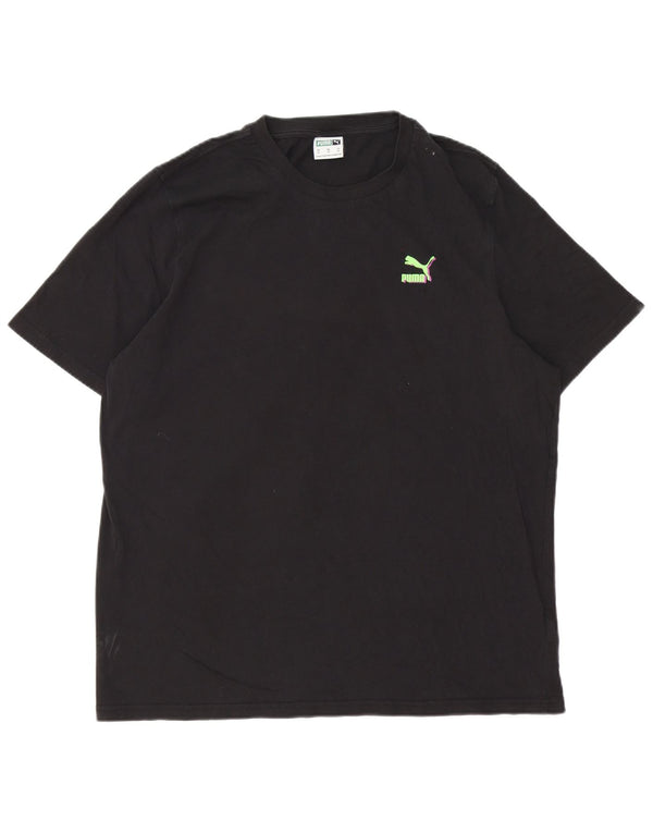Puma Herren Grafik T-Shirt Top XL Schwarz Baumwolle