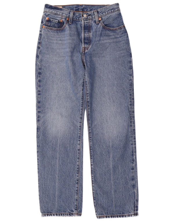 Levi's Damen 501 Straight Jeans W26 L30 Blau Baumwolle 90er Jahre
