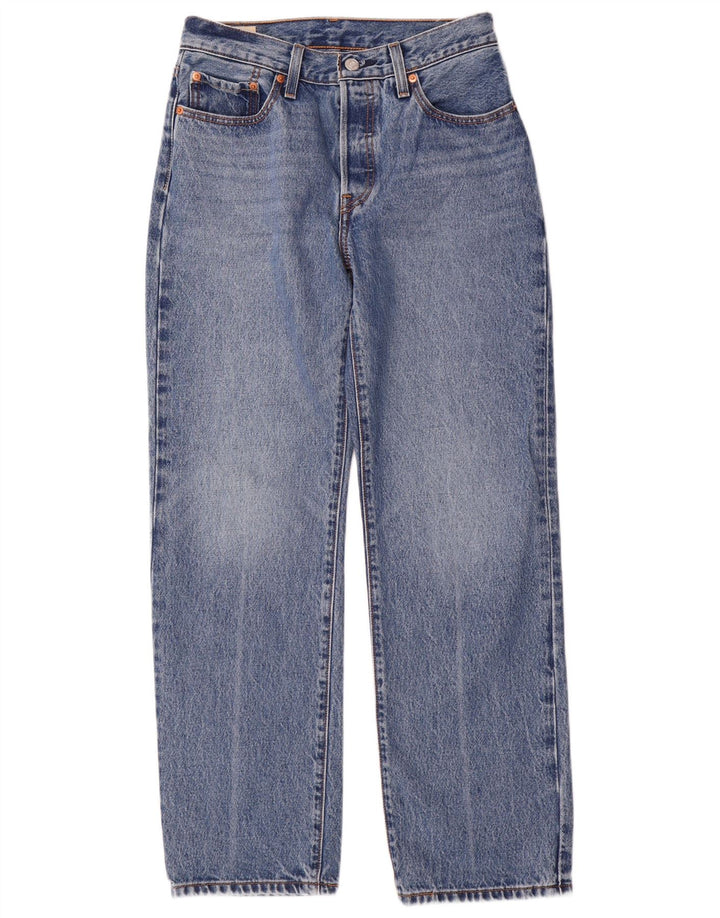 Levi's Damen 501 Straight Jeans W26 L30 Blau Baumwolle 90er Jahre