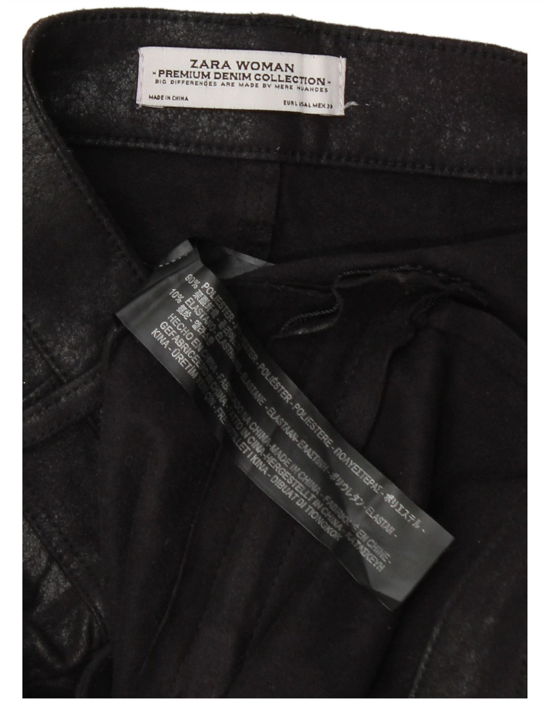 Zara Damen Skinny-Cropped-Hose, Größe L, W30, L27, Schwarz, Polyester