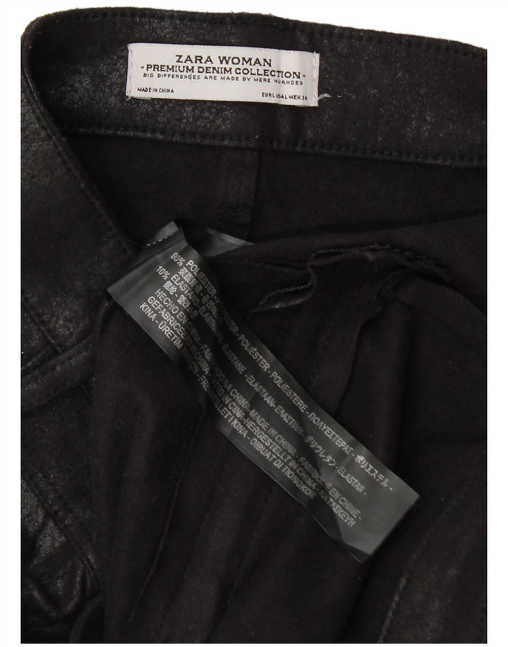 Zara Damen Skinny-Cropped-Hose, Größe L, W30, L27, Schwarz, Polyester