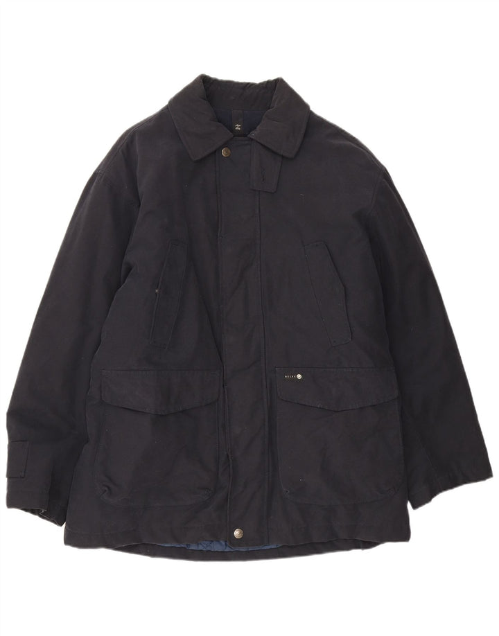 Belfe Herren-Windbreaker-Jacke, UK 38, mittelmarineblaue Baumwolle