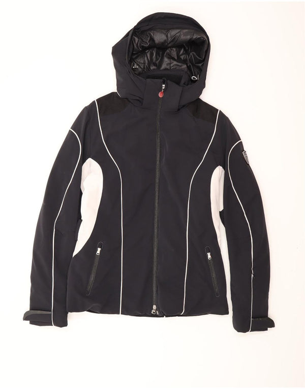 Emporio Armani Damen Skijacke mit Kapuze UK 18 XL Marineblau Farbblock