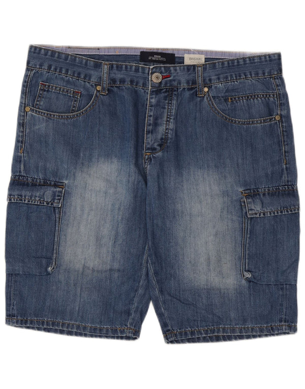 Brugi Herren Cargo Denim Shorts W36 Large Blau