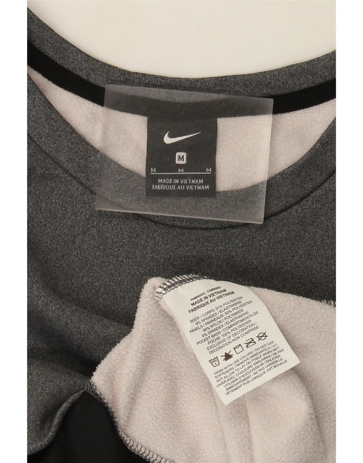Nike Herren-Sweatshirt-Pullover aus mittelgrauem Colourblock-Polyester