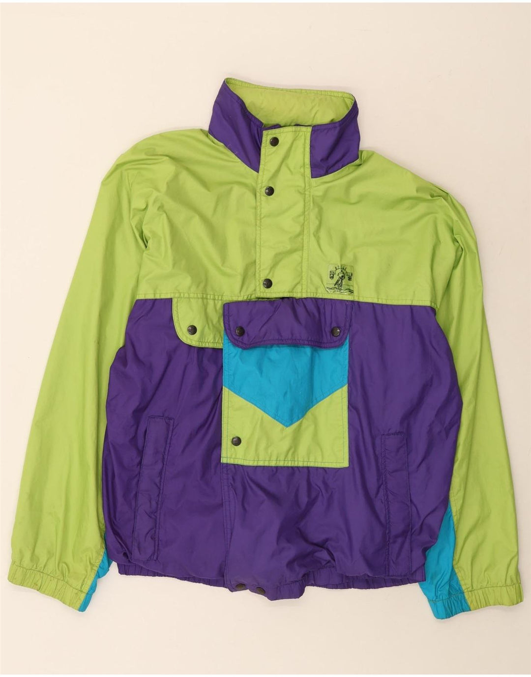 Brugi Herren Pullover Regenjacke UK 40 Large Lila Colourblock Polyamid