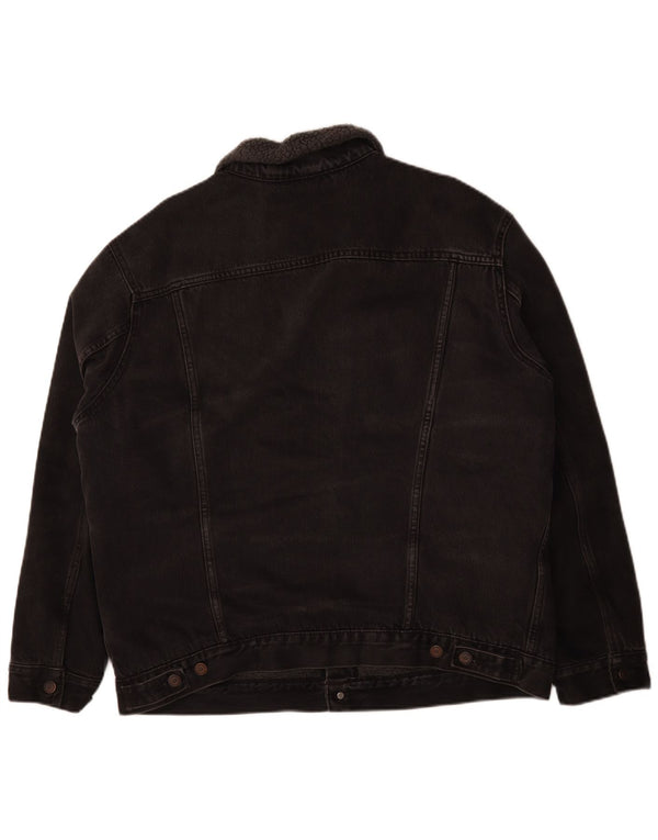 Levi's Herren Denim Sherpa Jacke UK 44 2XL Schwarz Baumwolle
