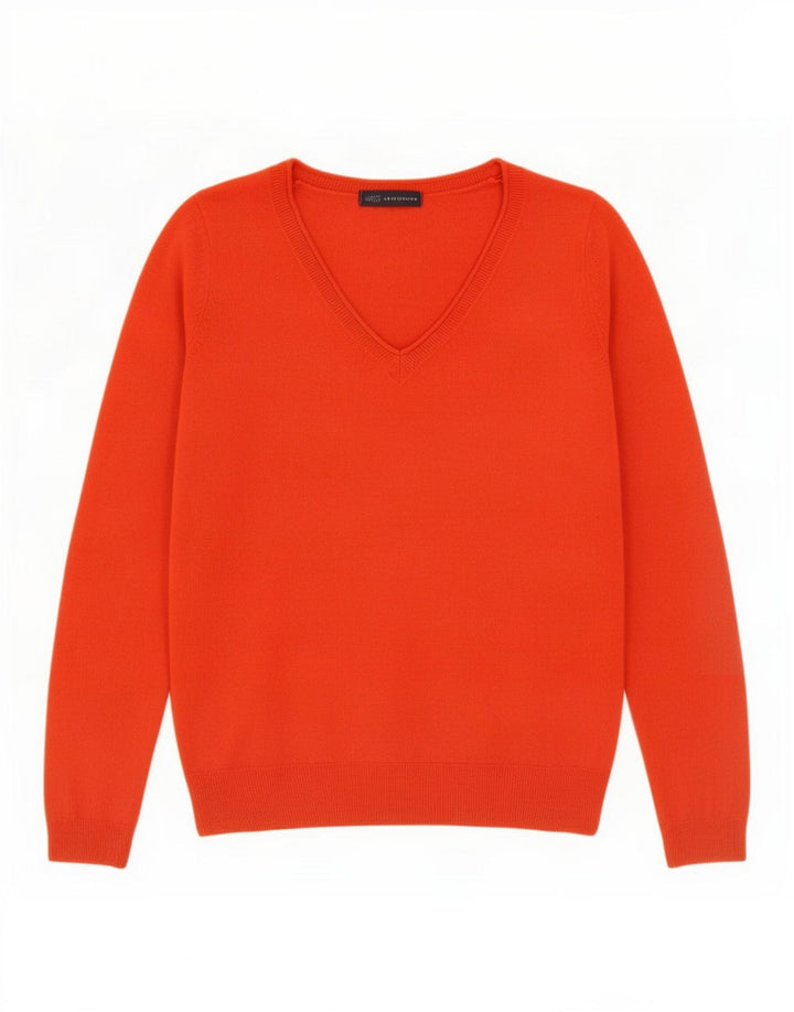 Marks & Spencer Damen-Pullover mit V-Ausschnitt, Gr. 10, Größe S, Orange