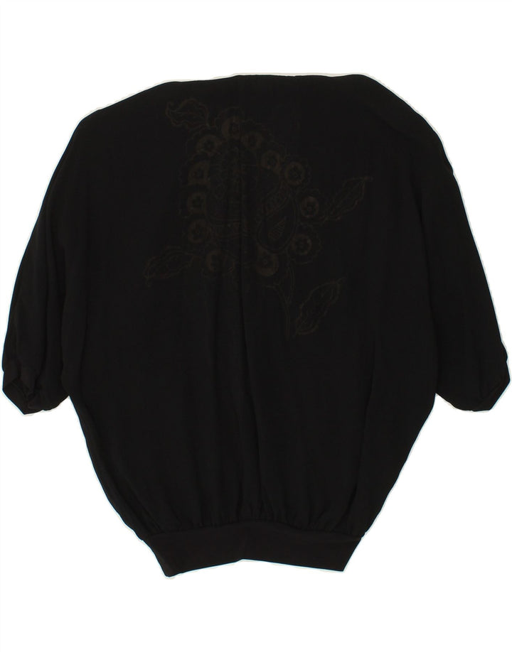 VINTAGE Womens Blouse Top IT 40 Small Black Viscose Vintage Vintage and Second-Hand Vintage from Messina Hembry 