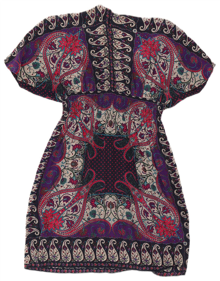 Warehouse Damen-Kaftan-Kleid, Größe M, mehrfarbig, Paisley-Seide, UK-Größe 42