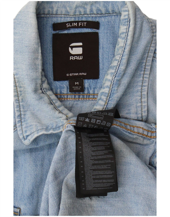 G-Star Slim Fit Jeanshemd für Herren aus mittelblauer Baumwolle