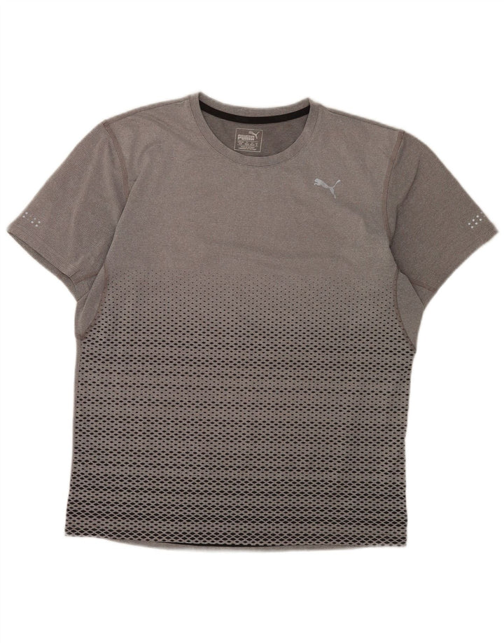 Puma Herren T-Shirt Top Mittelgrau gepunktetes Polyester