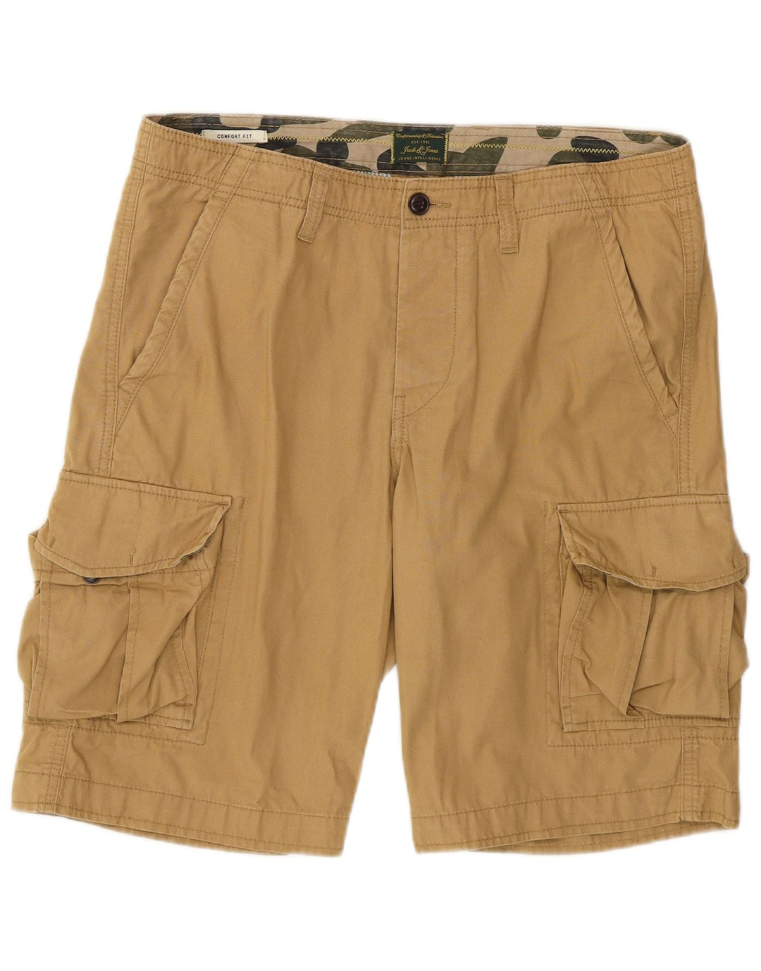 Jack & Jones Herren-Cargoshorts mit bequemer Passform, mittelgroß, W32, beige Baumwolle