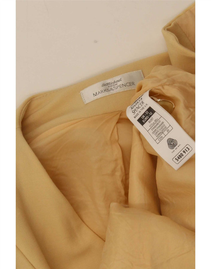 Marks & Spencer Damen 3-Knopf-Blazerjacke UK 22 3XL Beige Viskose