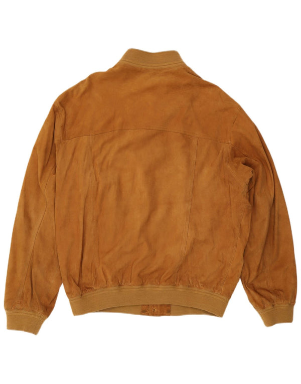 Vintage Herren Wildleder Bomberjacke IT 56 3XL Braunes Leder
