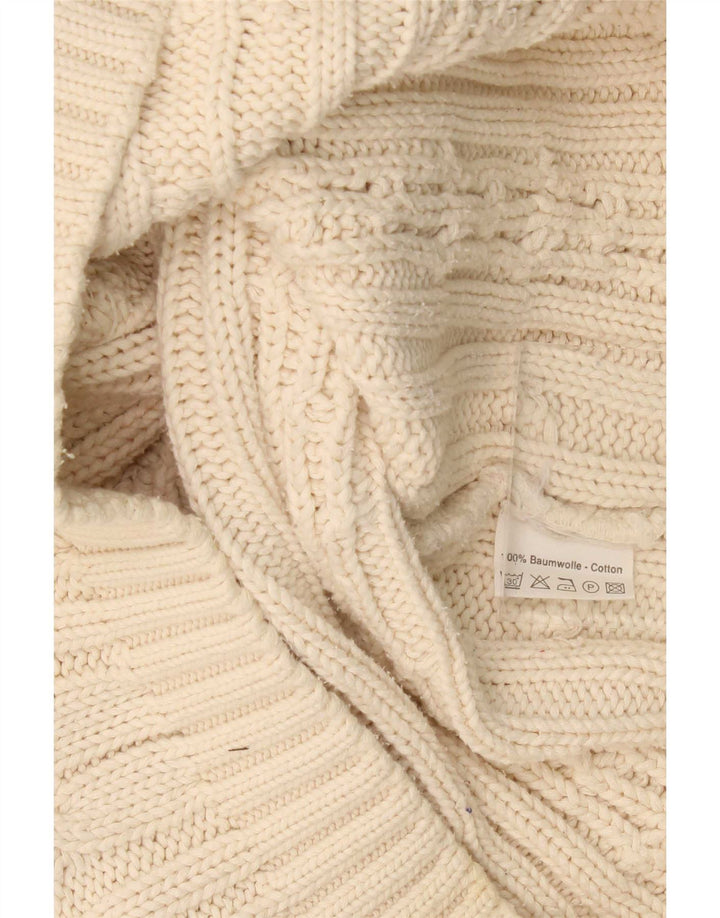 Vintage Herren Rollkragenpullover Pullover Große Beige Baumwolle