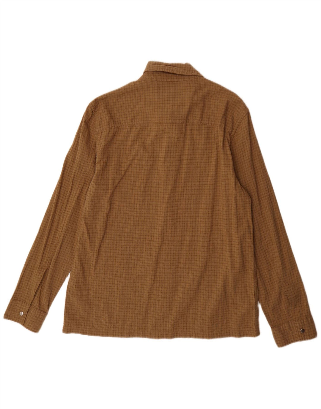 Marks & Spencer Herren-Overshirt-Hemd aus mittelbraun karierter Baumwolle