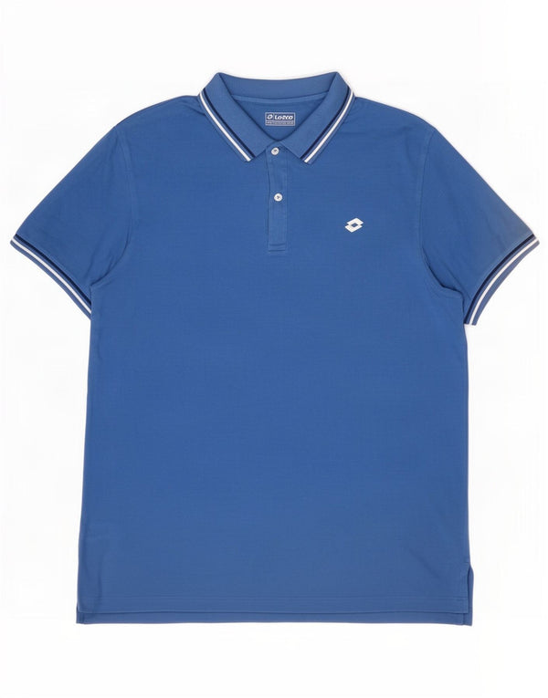 Lotto Herren Poloshirt 3XL Blau Baumwolle
