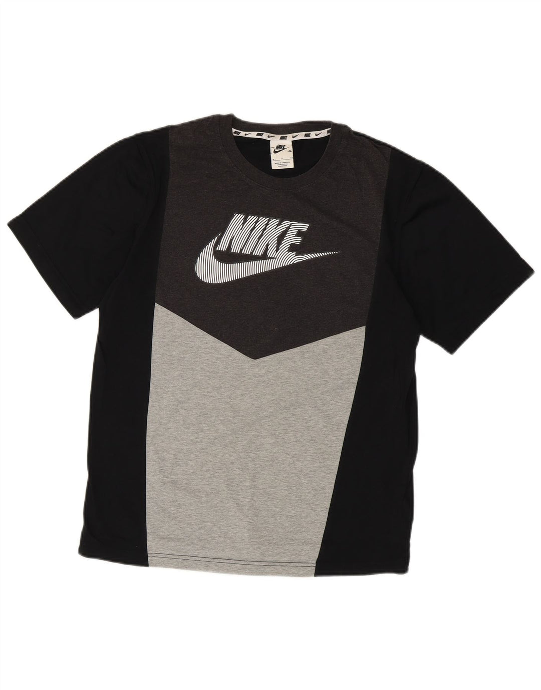 Nike Herren-T-Shirt mit Grafik, Medium, Schwarz, Colourblock-Baumwolle