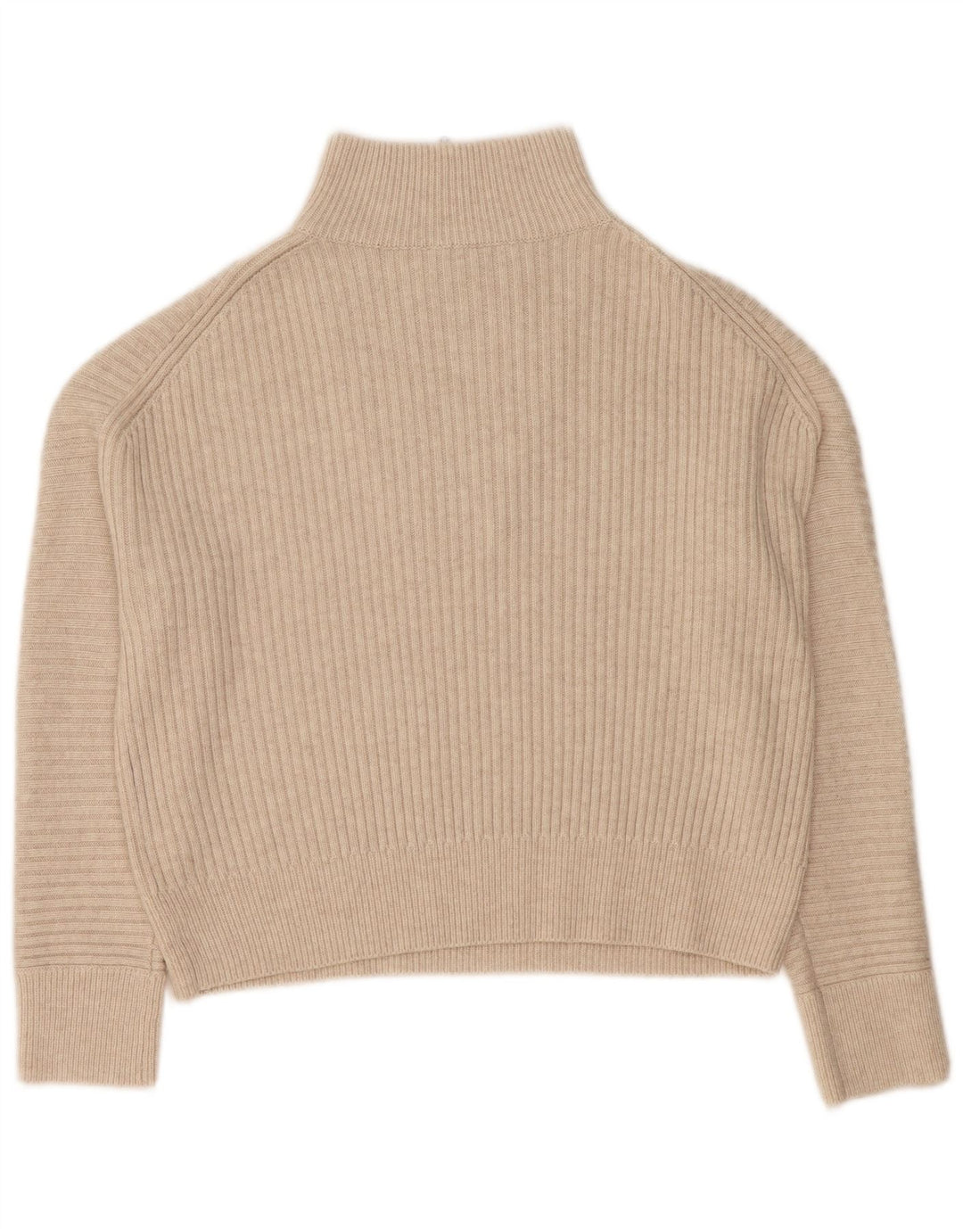 French Connection Damen-Pullover mit Reißverschluss am Hals, UK 14, Mittelbeige