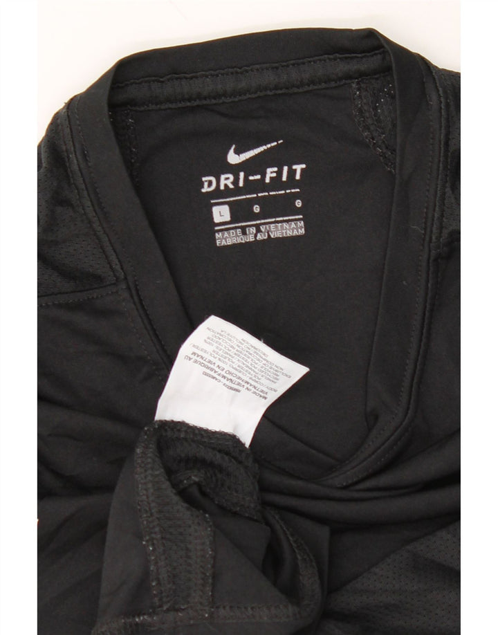 NIKE Womens Dri Fit Graphic Vest Top UK 14 Large Black Polyester Vintage Nike and Second-Hand Nike from Messina Hembry 