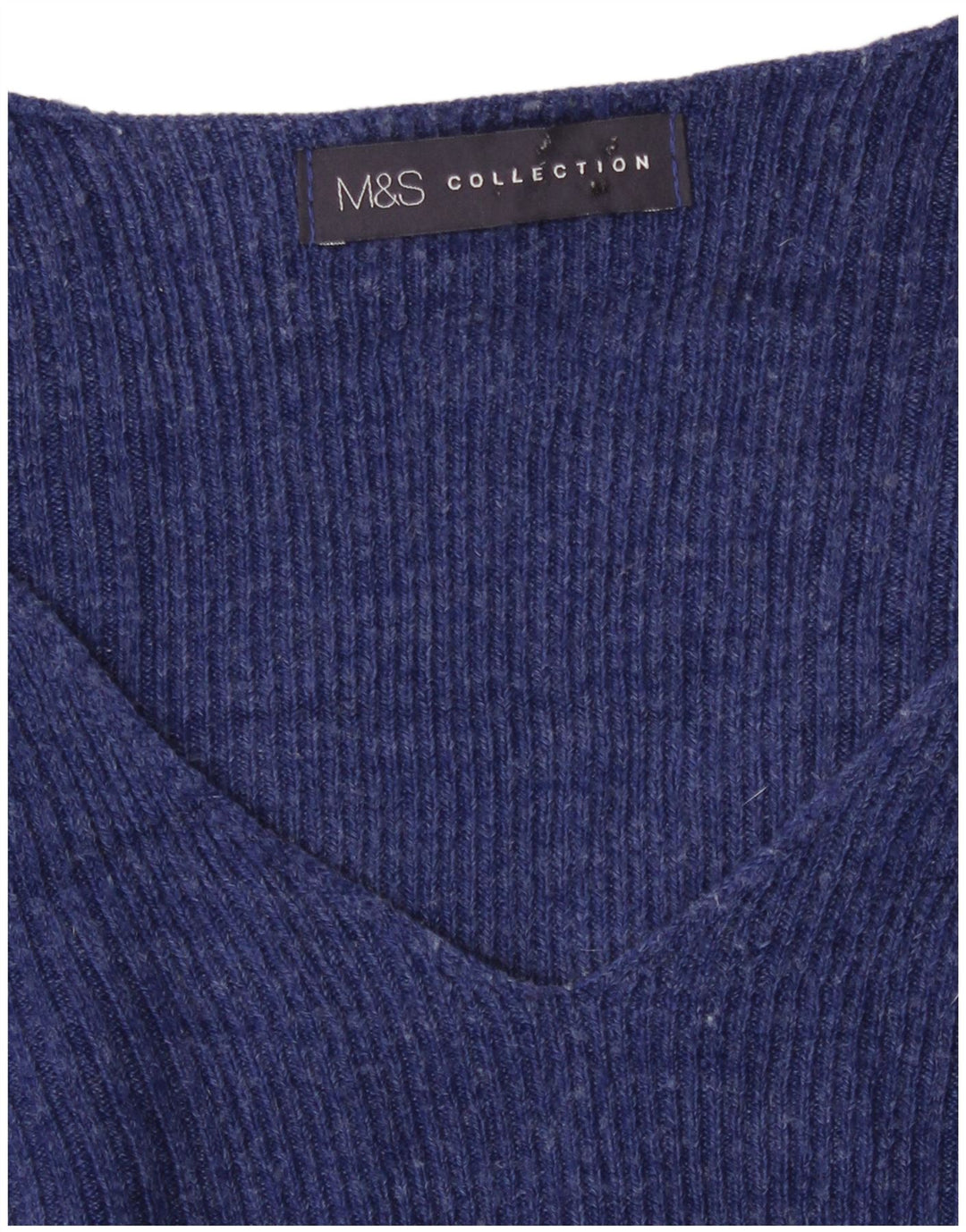 Marks & Spencer Damen-Pullover mit V-Ausschnitt, Gr. 14, mittelblau meliert