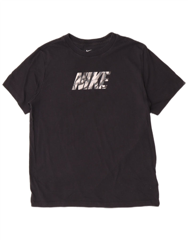 Nike Herren Dri Fit Graphic T-Shirt Top Large Schwarz Baumwolle