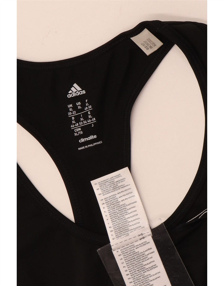 ADIDAS Damen Climalite Weste Top UK 20/22 XL Schwarz Polyester