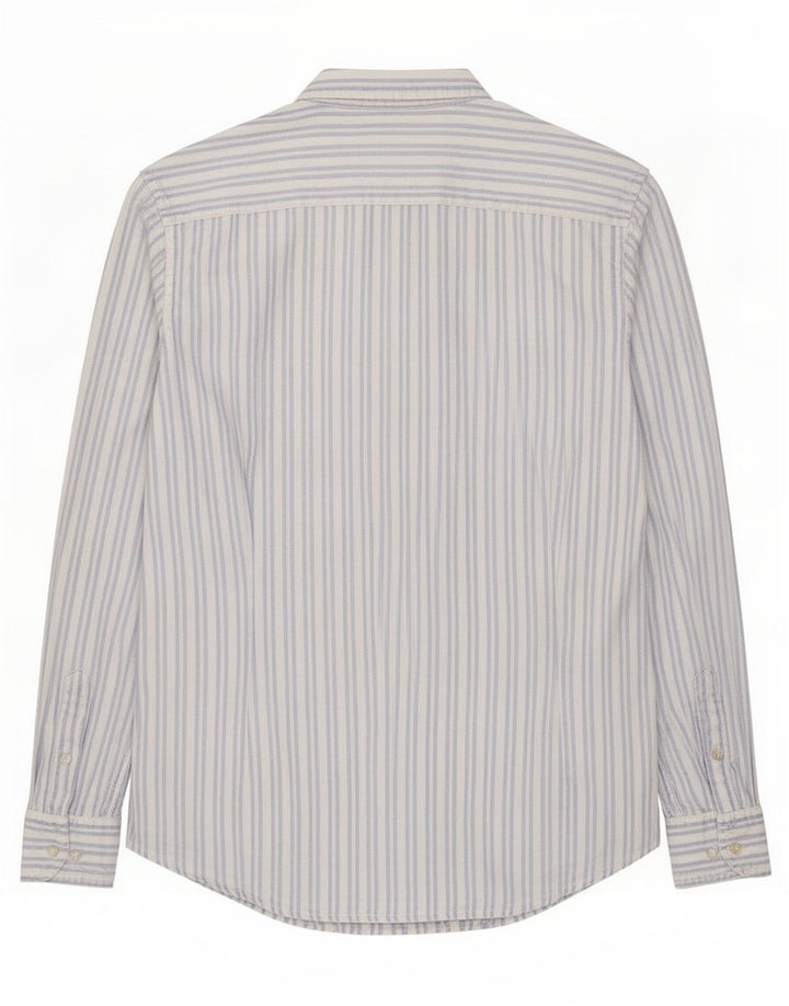 Massimo Dutti Herrenhemd, groß, blau gestreift, Baumwolle