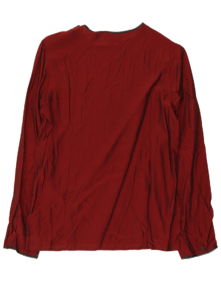 Vintage Damen Bluse Top IT 42 Medium Burgunder Viskose