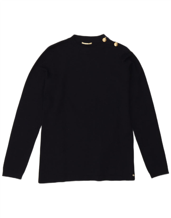 Gas Damen-Pullover mit Knopfkragen, Gr. 10, Größe S, Marineblau