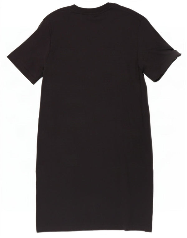 Adidas Damen T-Shirt Kleid UK 8 Small Schwarz Baumwolle