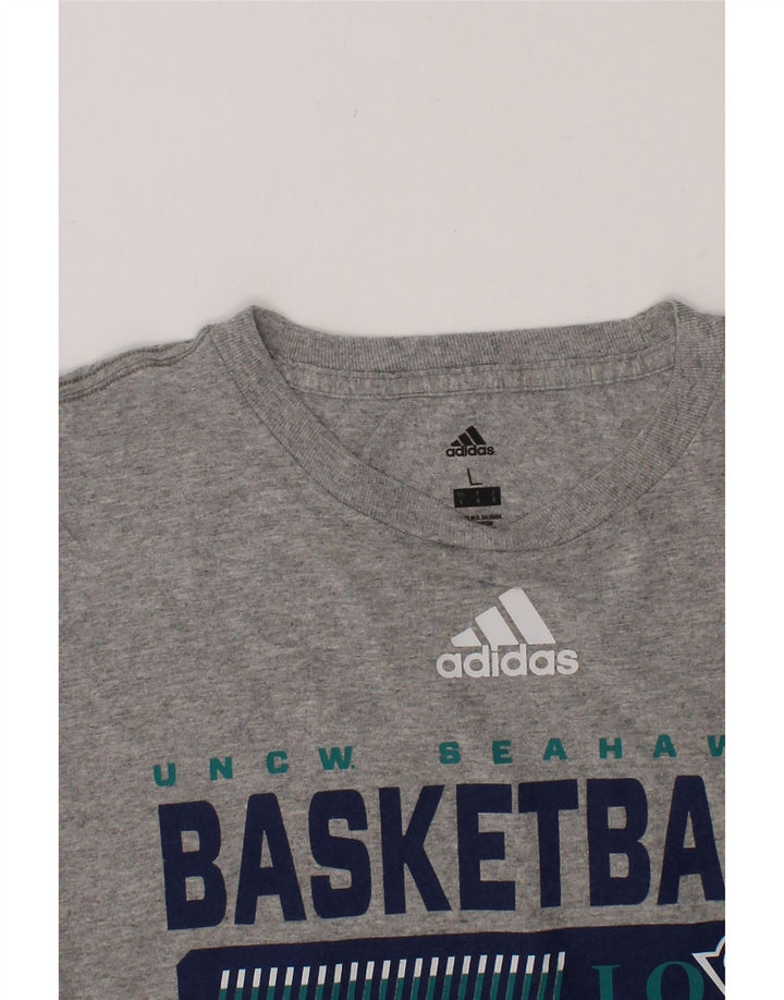 ADIDAS Boys Graphic T-Shirt Top 13-14 Years Large Grey Vintage Adidas and Second-Hand Adidas from Messina Hembry 
