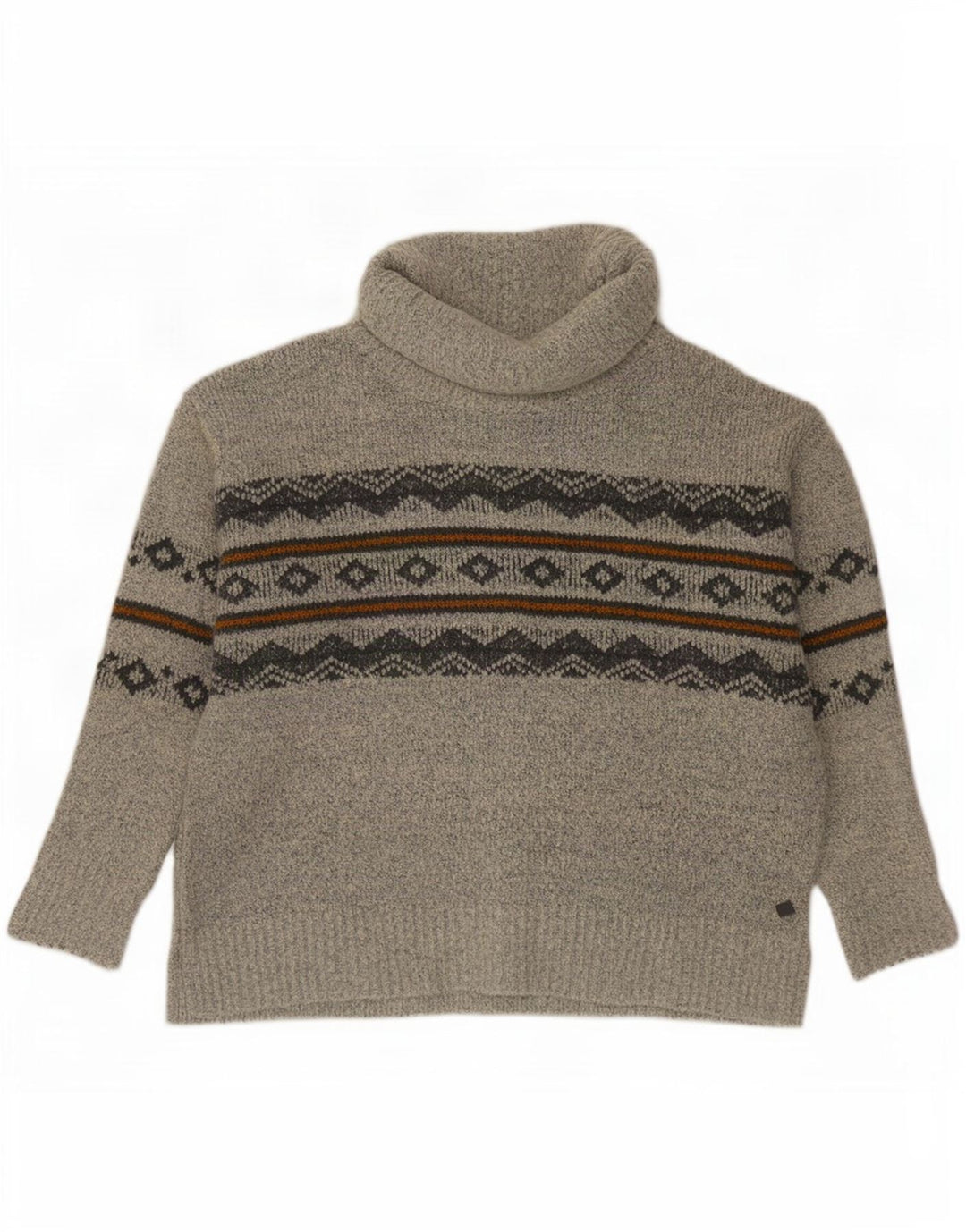 Weird Fish Rollkragenpullover für Damen, UK 14, Größe L, Grau, Fair Isle