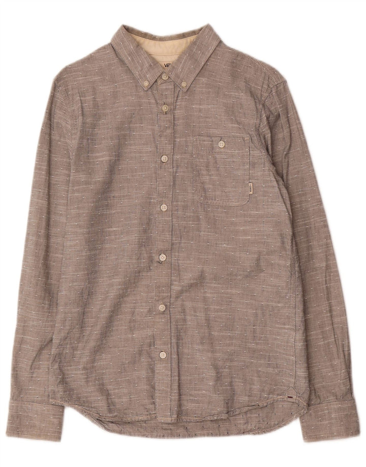 Vans Herren-Hemd, klein, grau gefleckte Baumwolle